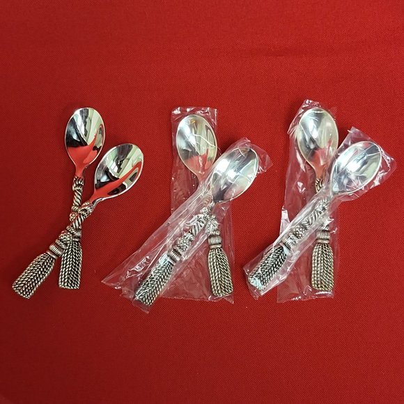 VTG Elegance Tassel Design Tea Spoon Set of 6 - Picture 9 of 10